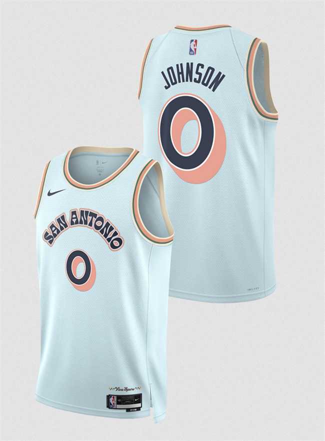 Men's San Antonio Spurs #0 Keldon Johnson Light Blue 2024-25 City Edition Stitched Jersey Dzhi,We sell and wholesale Men's San Antonio Spurs #0 Keldon Johnson Light Blue 2024-25 City Edition Stitched Jersey Dzhi on line form chian!
